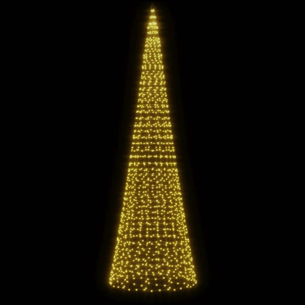 meleg fehér LED karácsonyfa zászlórúdra 1534 LED 500 cm