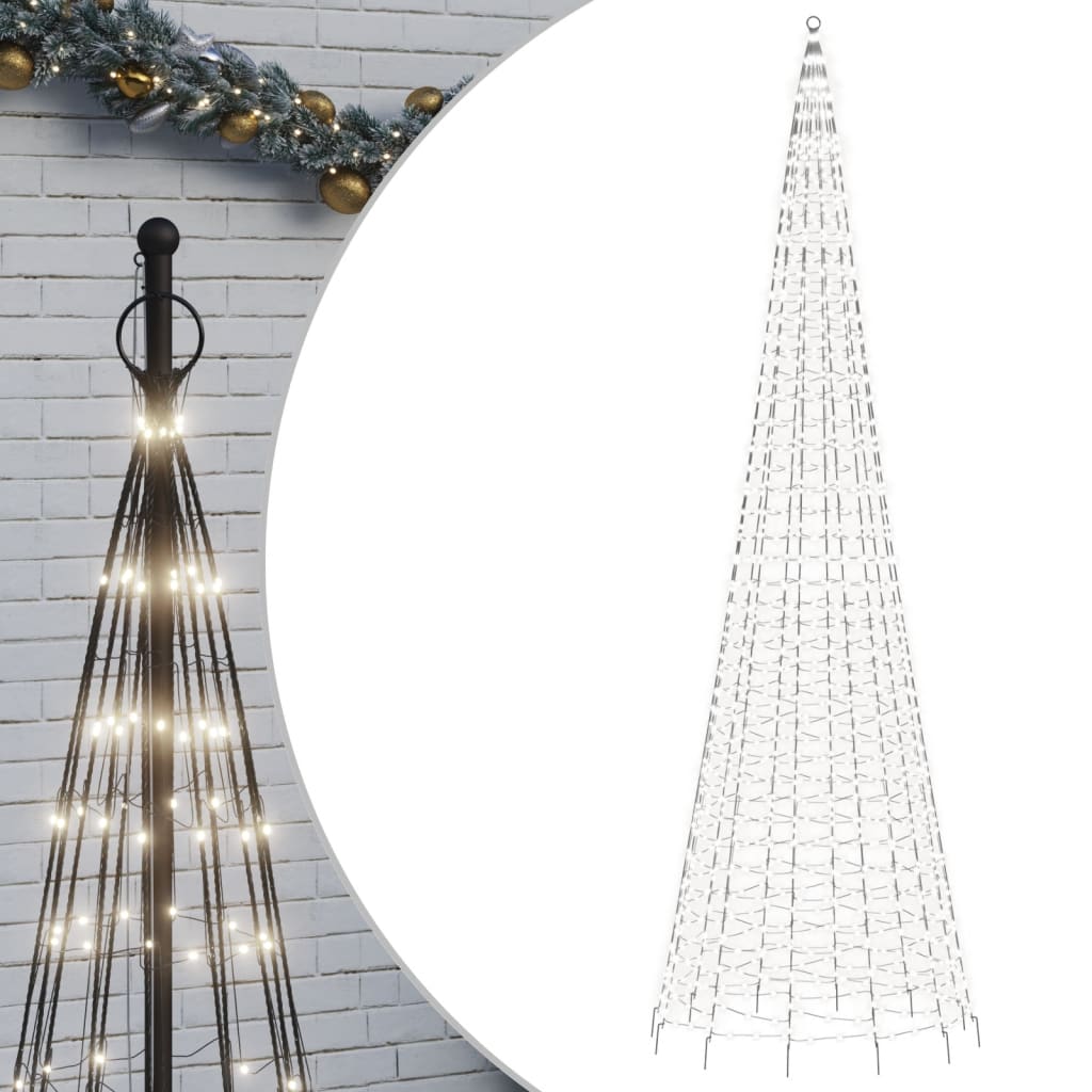 hideg fehér LED karácsonyfa zászlórúdra 1534 LED 500 cm