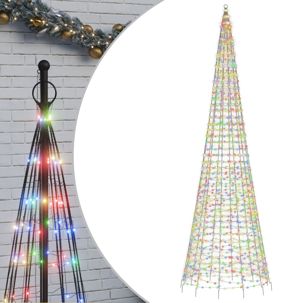 színes LED karácsonyfa zászlórúdra 1534 LED 500 cm