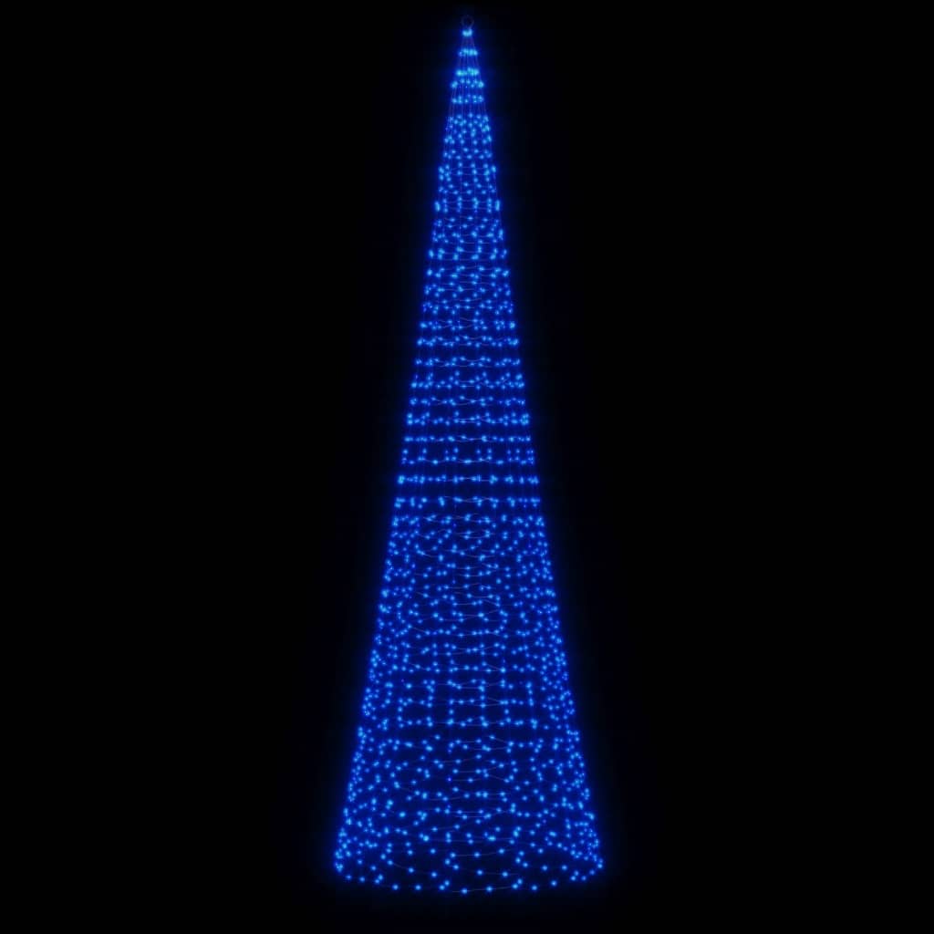 kék LED karácsonyfa zászlórúdra 1534 LED 500 cm