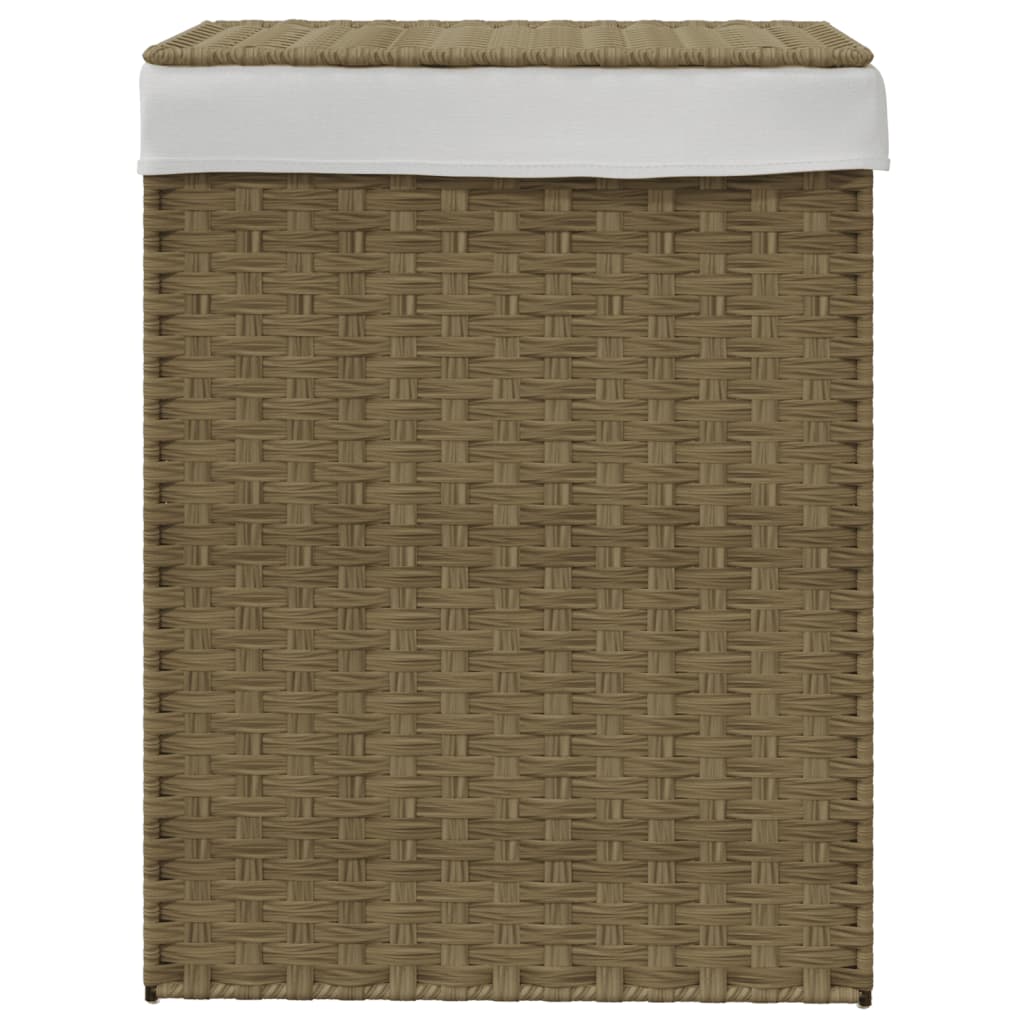 polyrattan szennyeskosár fedéllel 46x33x60 cm