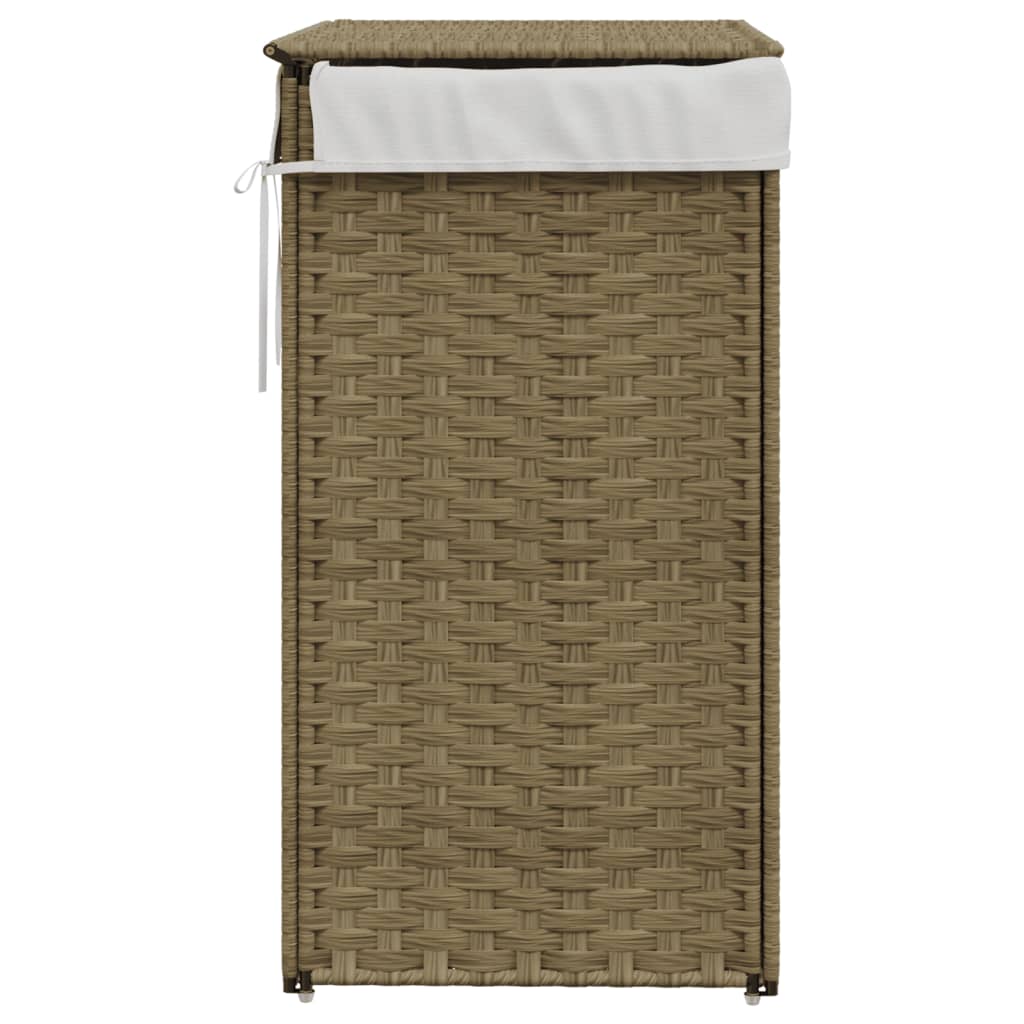 polyrattan szennyeskosár fedéllel 46x33x60 cm