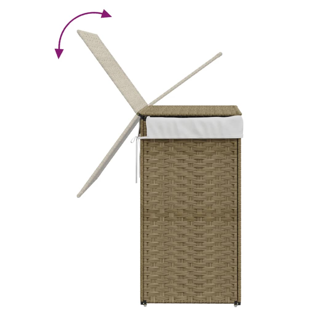 polyrattan szennyeskosár fedéllel 46x33x60 cm