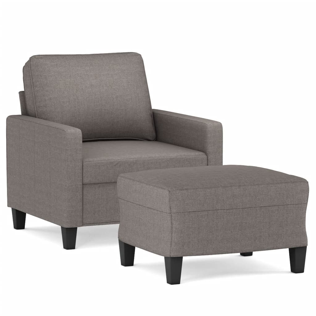 tópszínű szövet kanapéfotel lábtartóval 60 cm