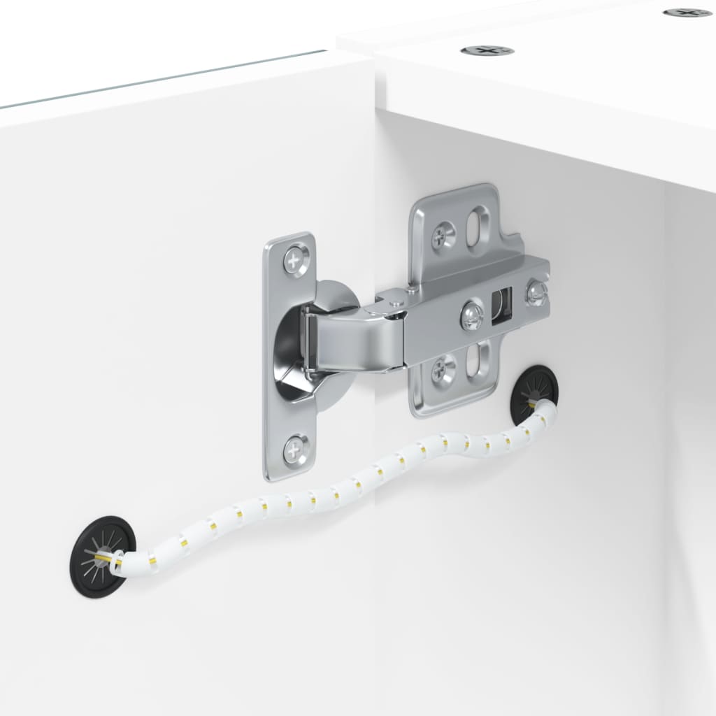 fehér tükrös fürdőszobaszekrény LED-del 60 x 13 x 52 cm