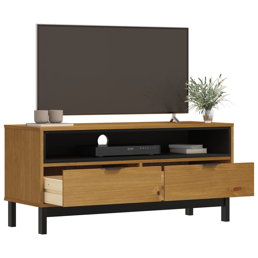 FLAM tömör fenyőfa TV-szekrény 110 x 40 x 50 cm