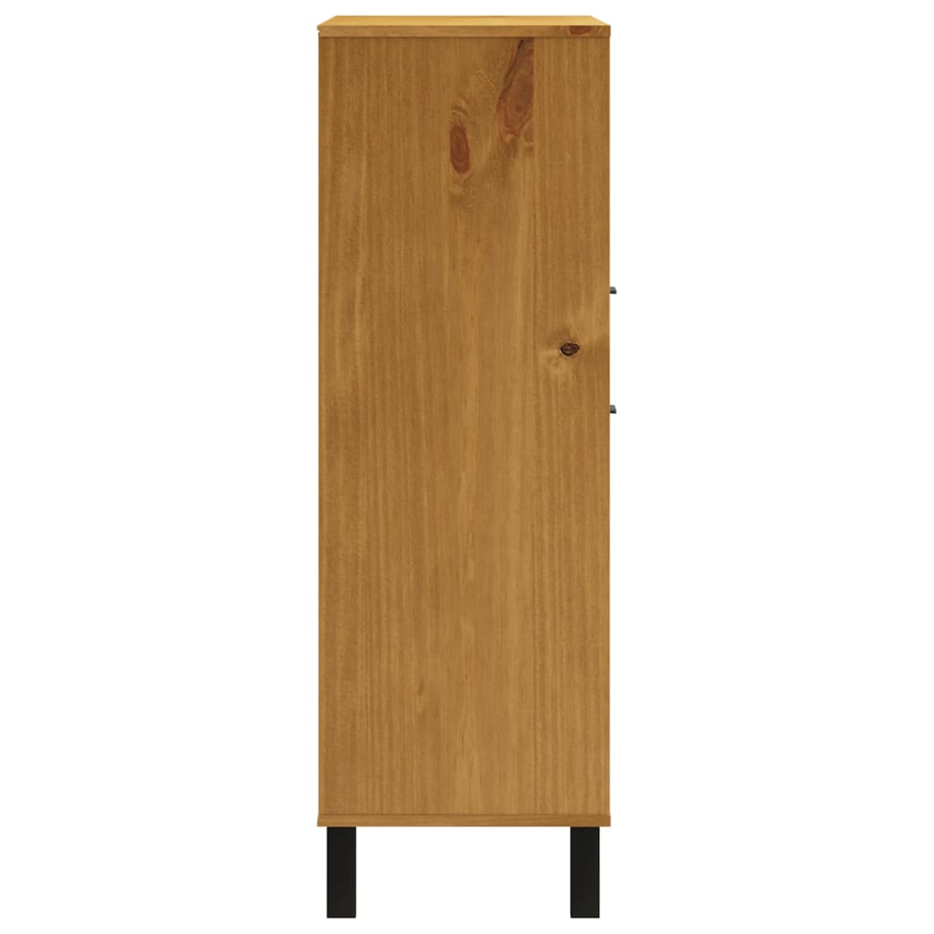 FLAM tömör fenyőfa magasszekrény üvegajtóval 92x40x122,5 cm