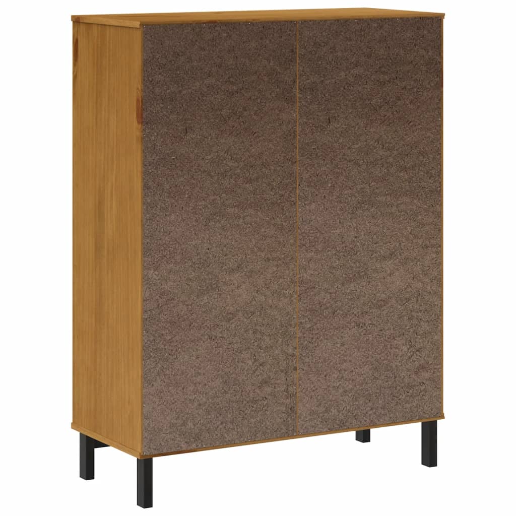 FLAM tömör fenyőfa magasszekrény üvegajtóval 92x40x122,5 cm