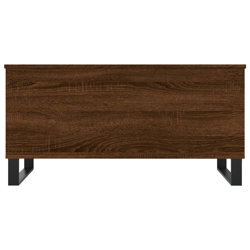 barna tölgyszínű szerelt fa dohányzóasztal 90x44,5x45 cm
