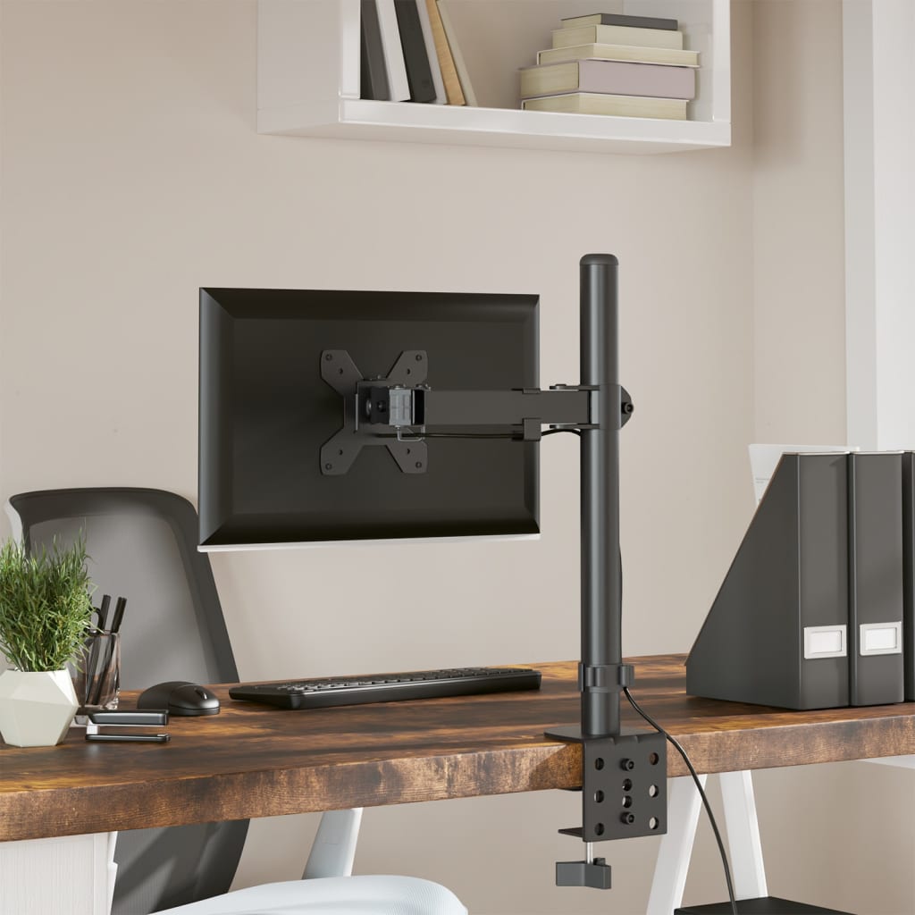 fekete acél monitorállvány VESA 75/100 mm