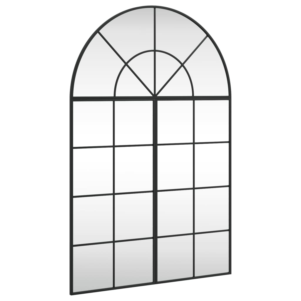 fekete ívelt vas fali tükör 80x120 cm
