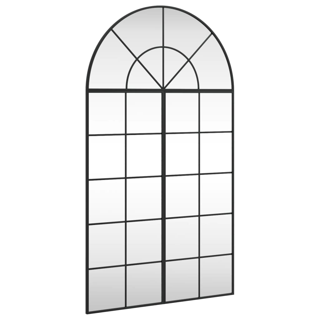 fekete ívelt vas fali tükör 80x140 cm
