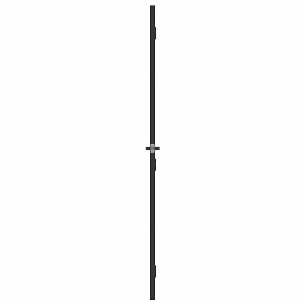 fekete edzett üveg és alumínium vékony beltéri ajtó 76x201,5 cm