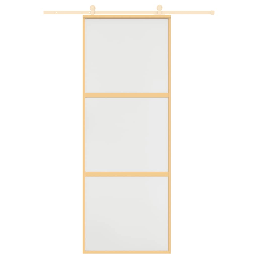 aranyszínű ESG tejüveg és alumínium tolóajtó 76 x 205 cm