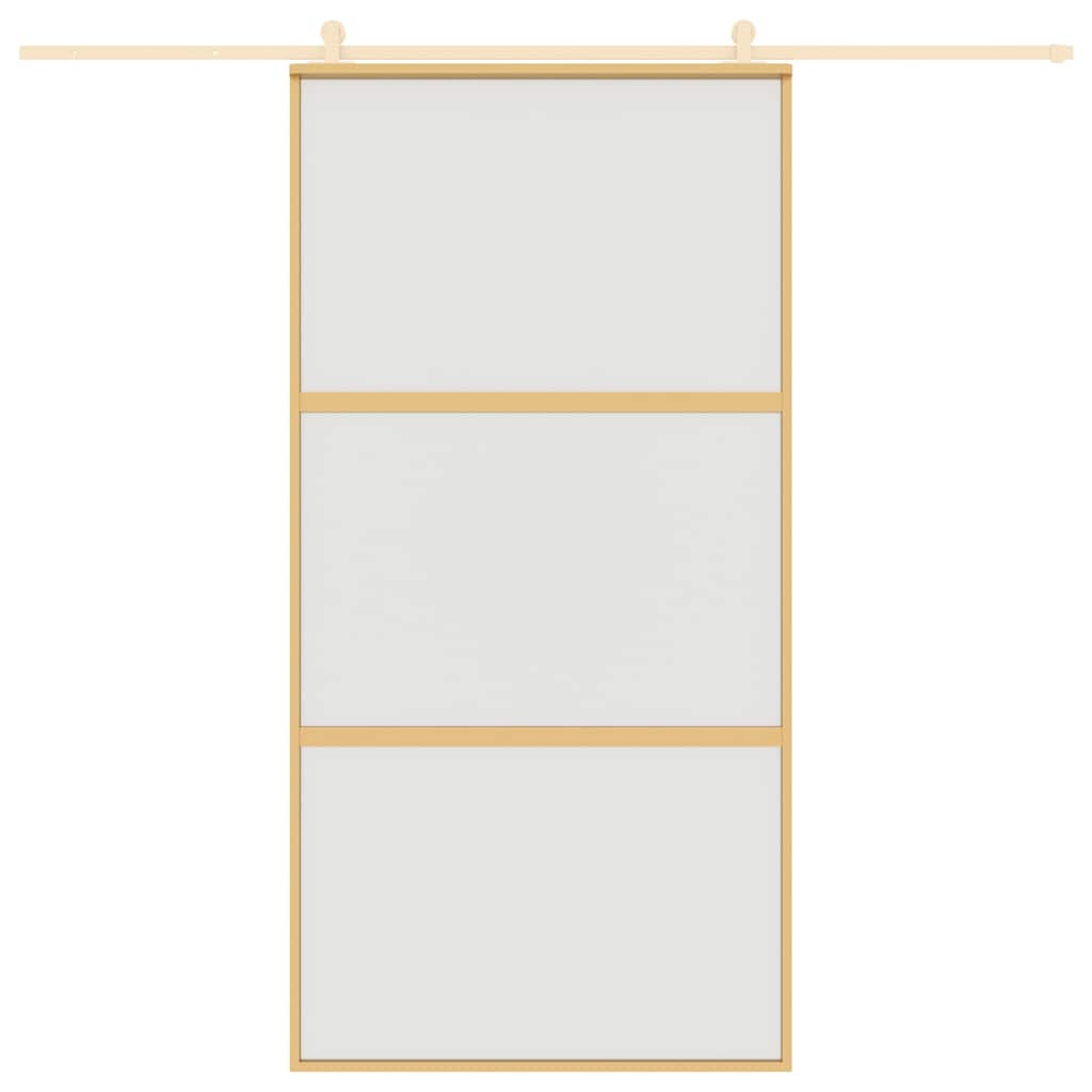 aranyszínű ESG tejüveg és alumínium tolóajtó 102,5 x 205 cm
