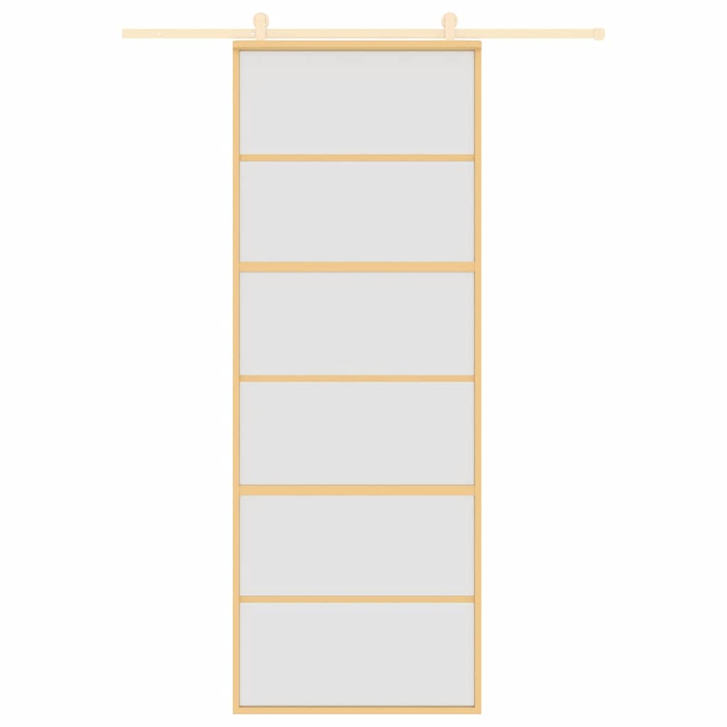 aranyszínű ESG tejüveg és alumínium tolóajtó 76 x 205 cm