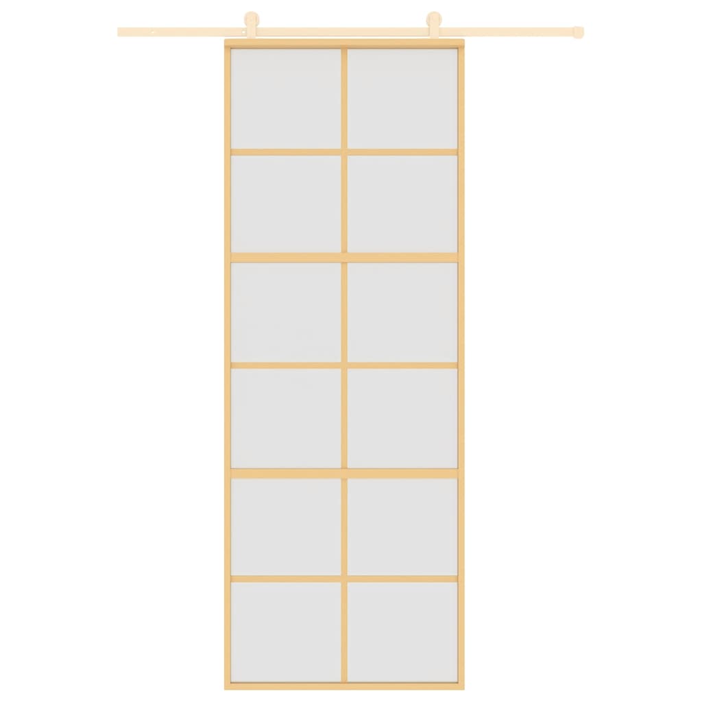 aranyszínű ESG tejüveg és alumínium tolóajtó 76 x 205 cm