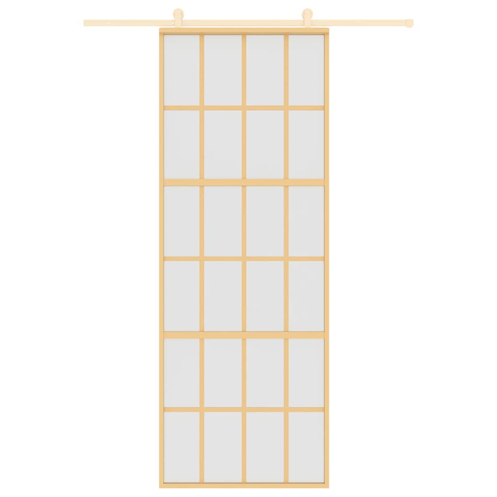 aranyszínű ESG tejüveg és alumínium tolóajtó 76 x 205 cm