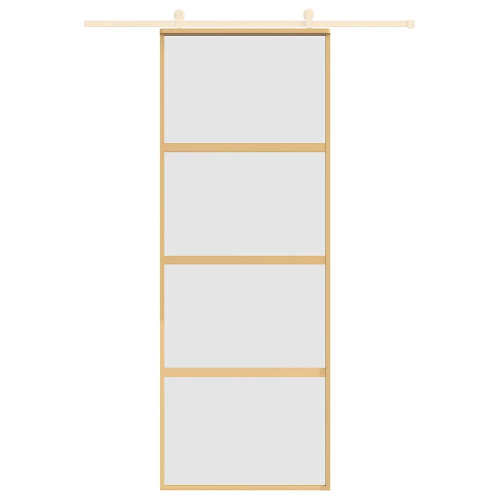aranyszínű ESG tejüveg és alumínium tolóajtó 76 x 205 cm