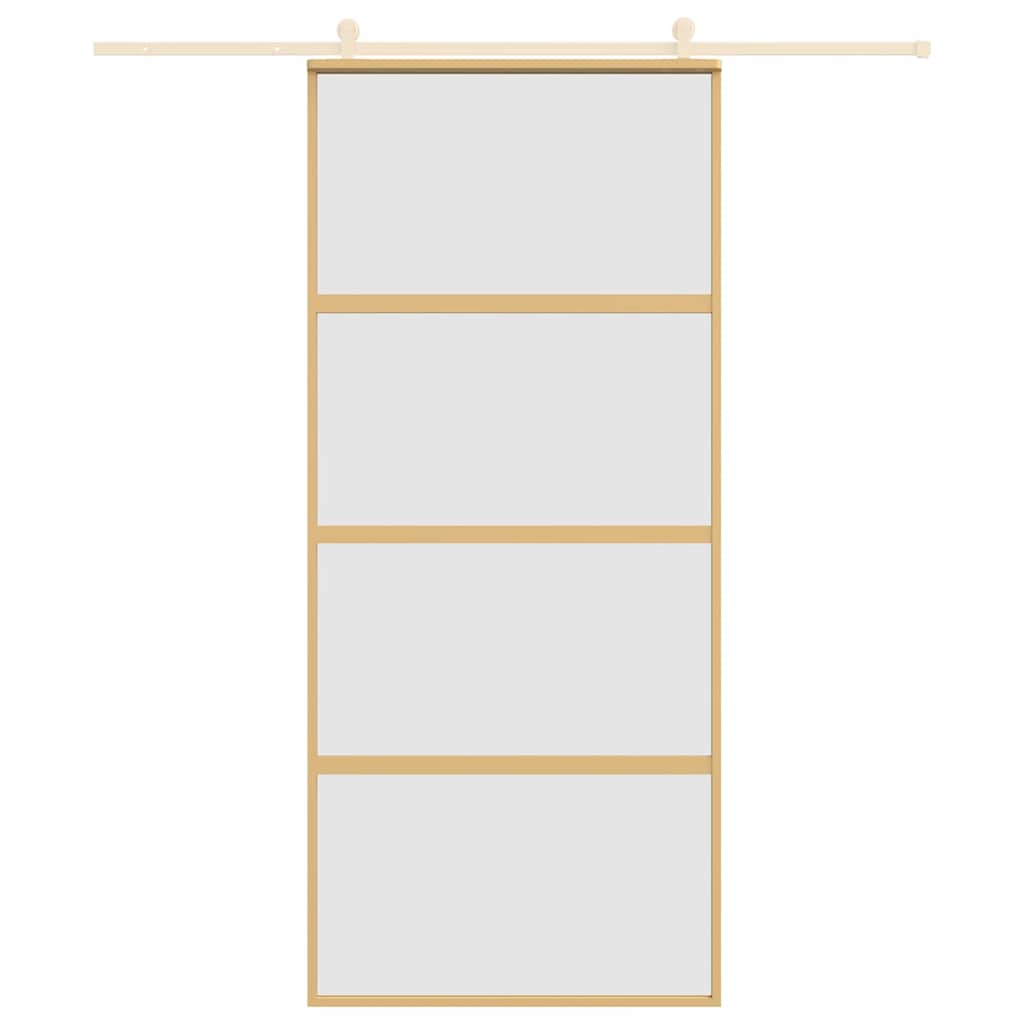 aranyszínű ESG tejüveg és alumínium tolóajtó 90 x 205 cm