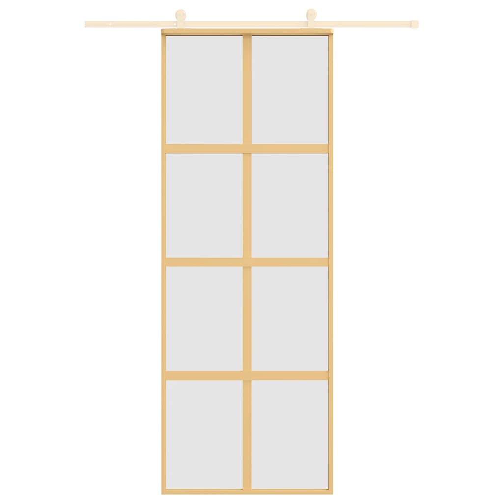 aranyszínű ESG tejüveg és alumínium tolóajtó 76 x 205 cm
