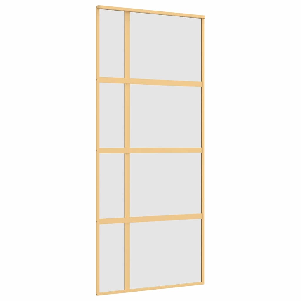 aranyszínű ESG tejüveg és alumínium tolóajtó 90 x 205 cm