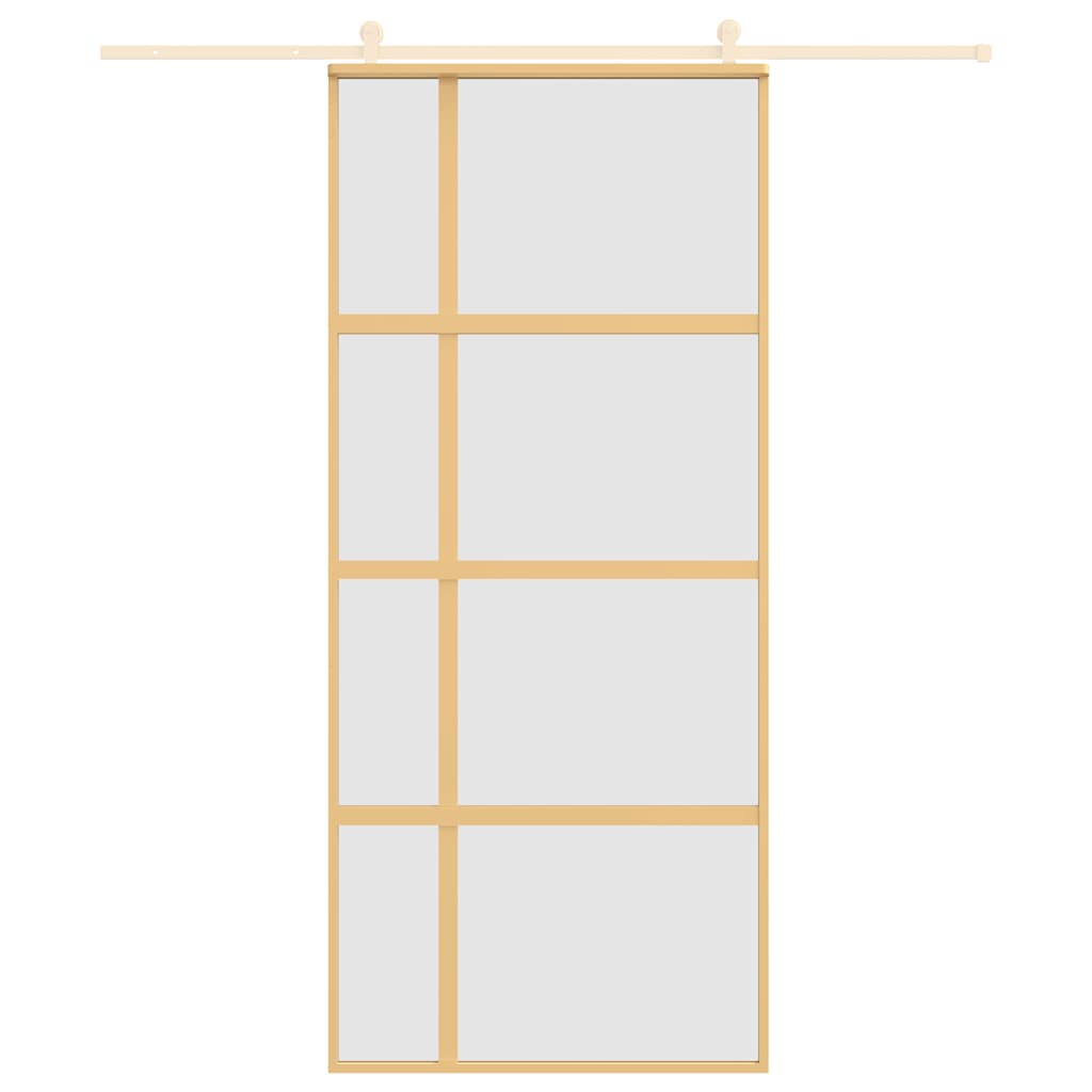 aranyszínű ESG tejüveg és alumínium tolóajtó 90 x 205 cm