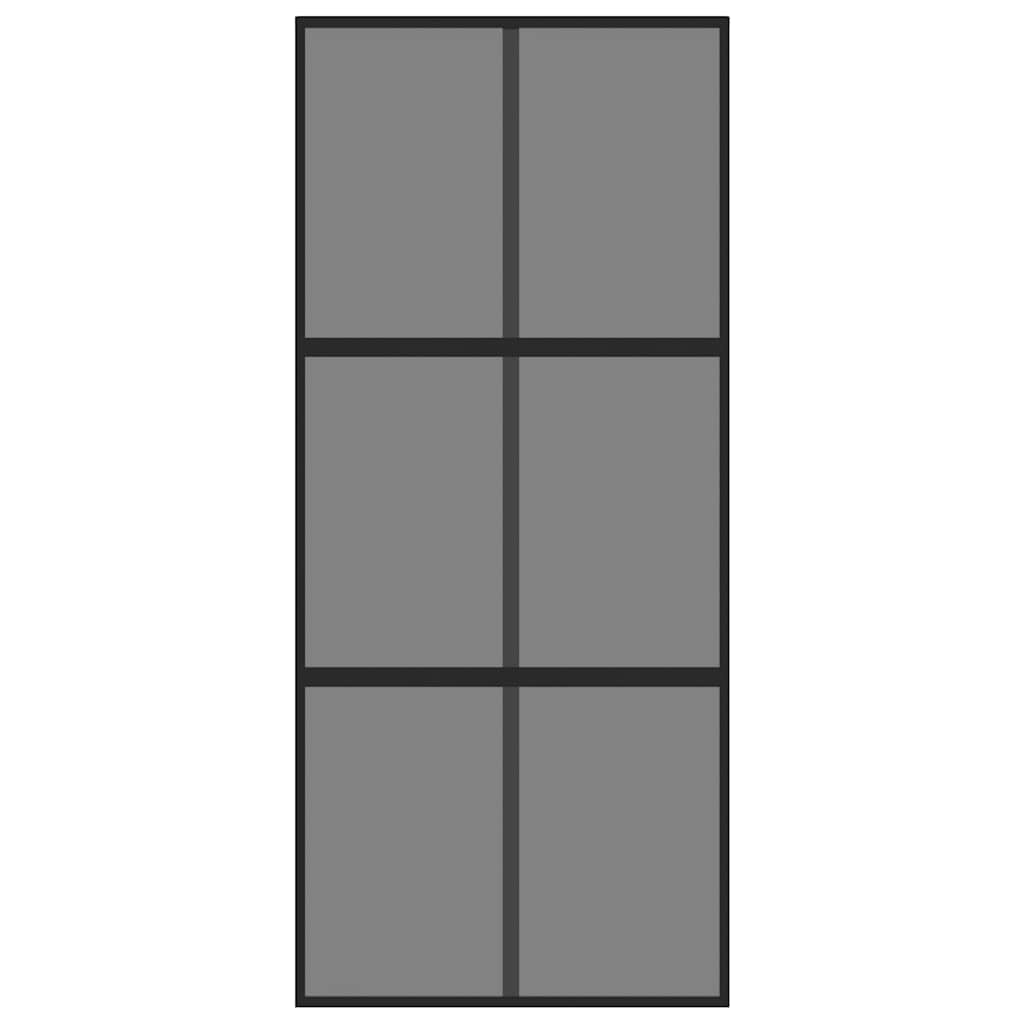 fekete edzett üveg és alumínium tolóajtó 90 x 205 cm