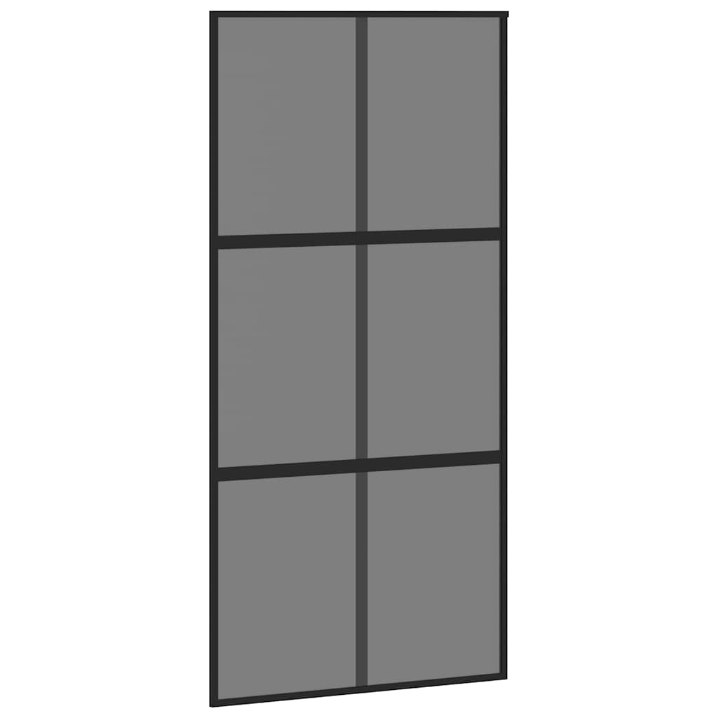 fekete edzett üveg és alumínium tolóajtó 102,5 x 205 cm