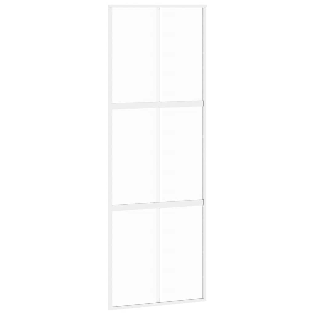fehér edzett üveg és alumínium tolóajtó 76 x 205 cm