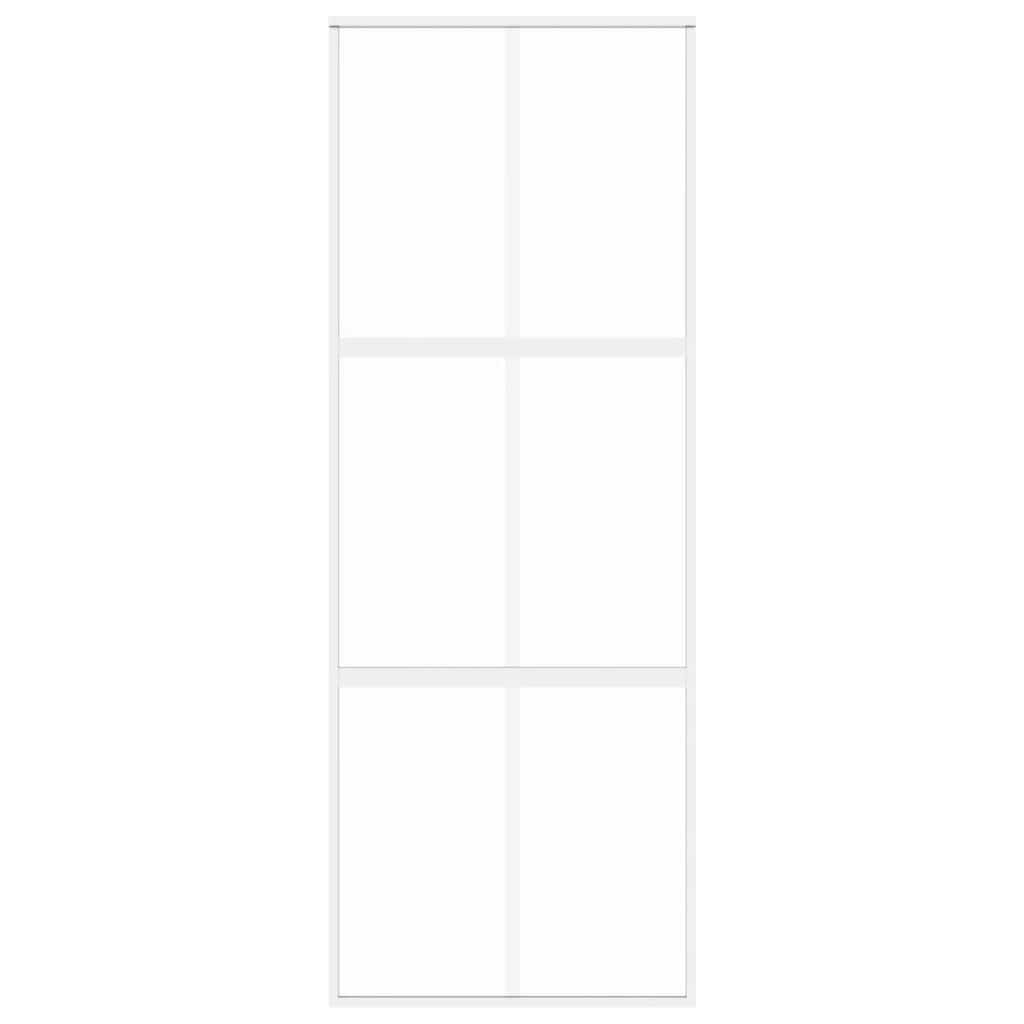 fehér edzett üveg és alumínium tolóajtó 76 x 205 cm