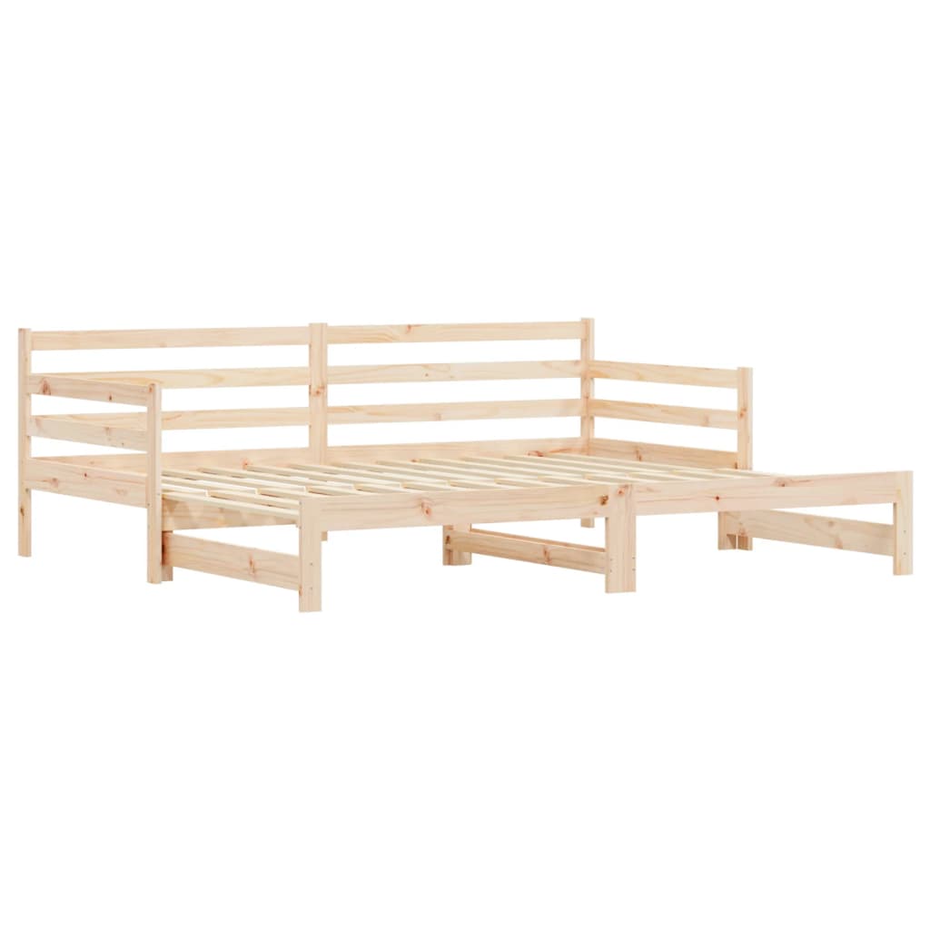 tömör fenyőfa kihúzható kanapéágy 90 x 200 cm