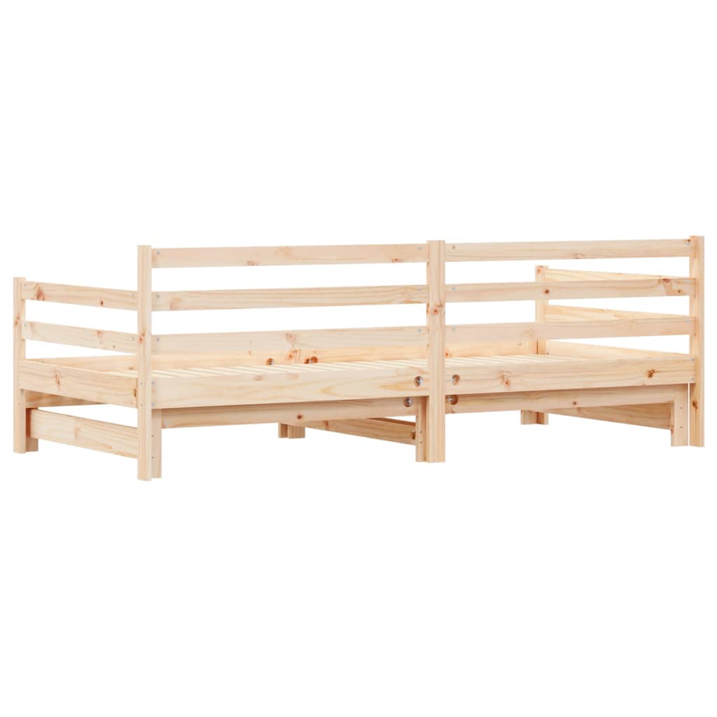 tömör fenyőfa kihúzható kanapéágy 90 x 200 cm