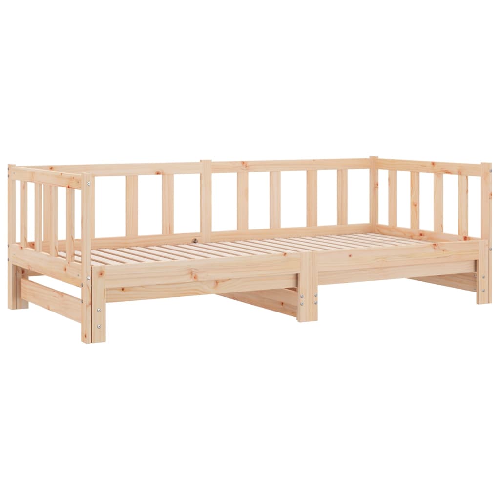 tömör fenyőfa kihúzható kanapéágy 90 x 200 cm