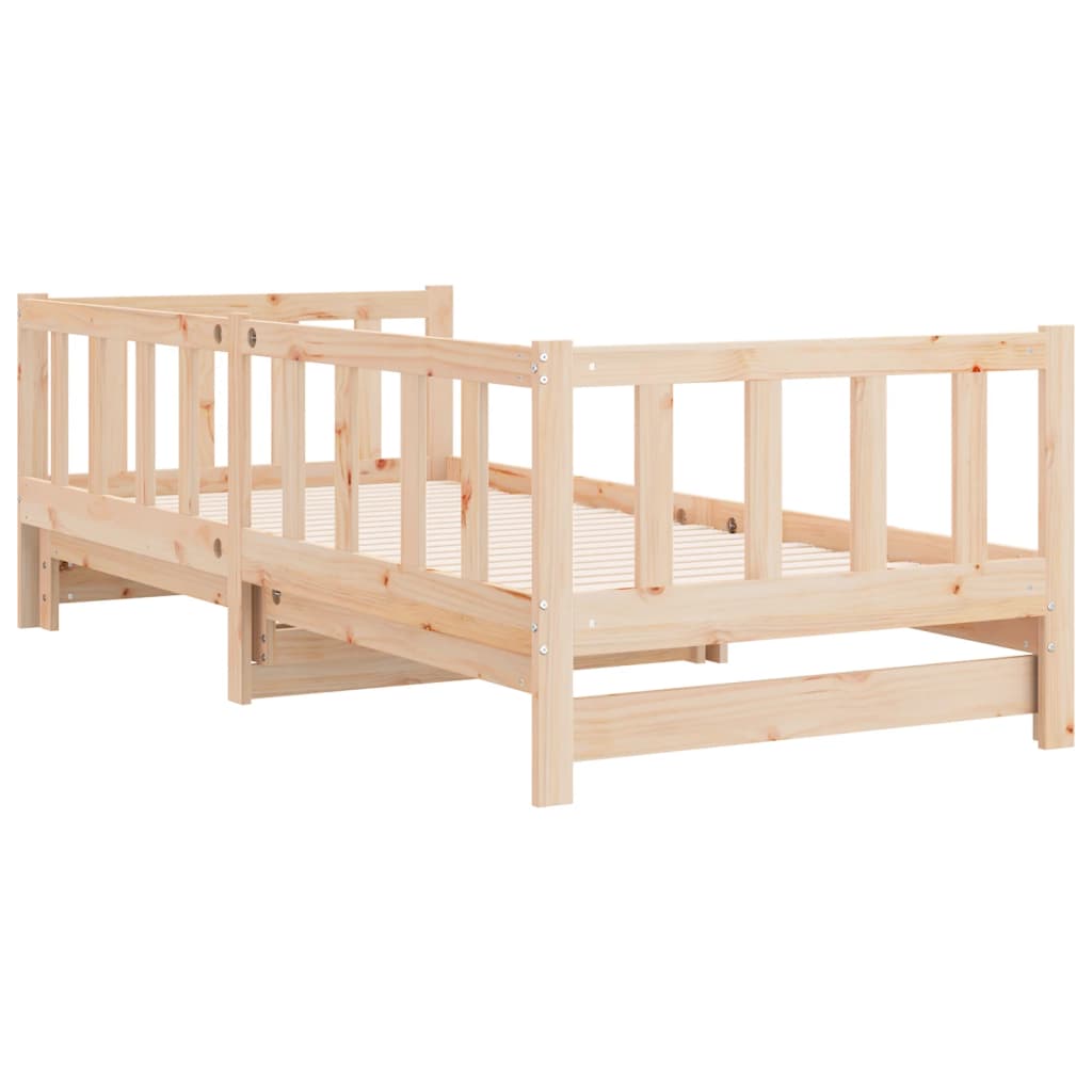 tömör fenyőfa kihúzható kanapéágy 90 x 200 cm