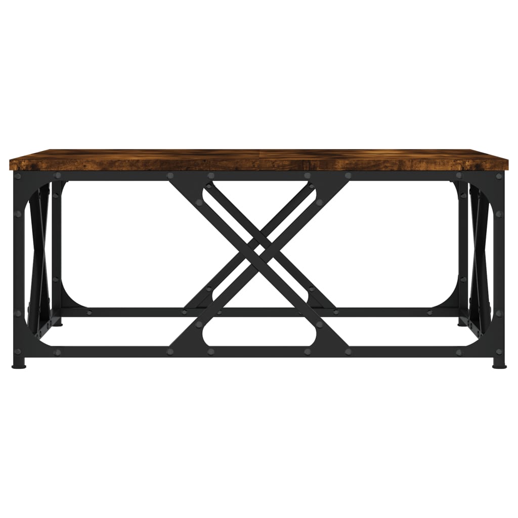 füstös tölgy színű szerelt fa dohányzóasztal 70 x 70 x 30 cm