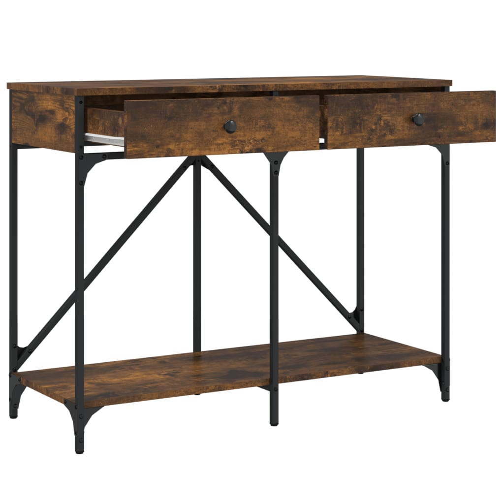 füstös tölgy színű szerelt fa tálalóasztal 100 x 39 x 78,5 cm