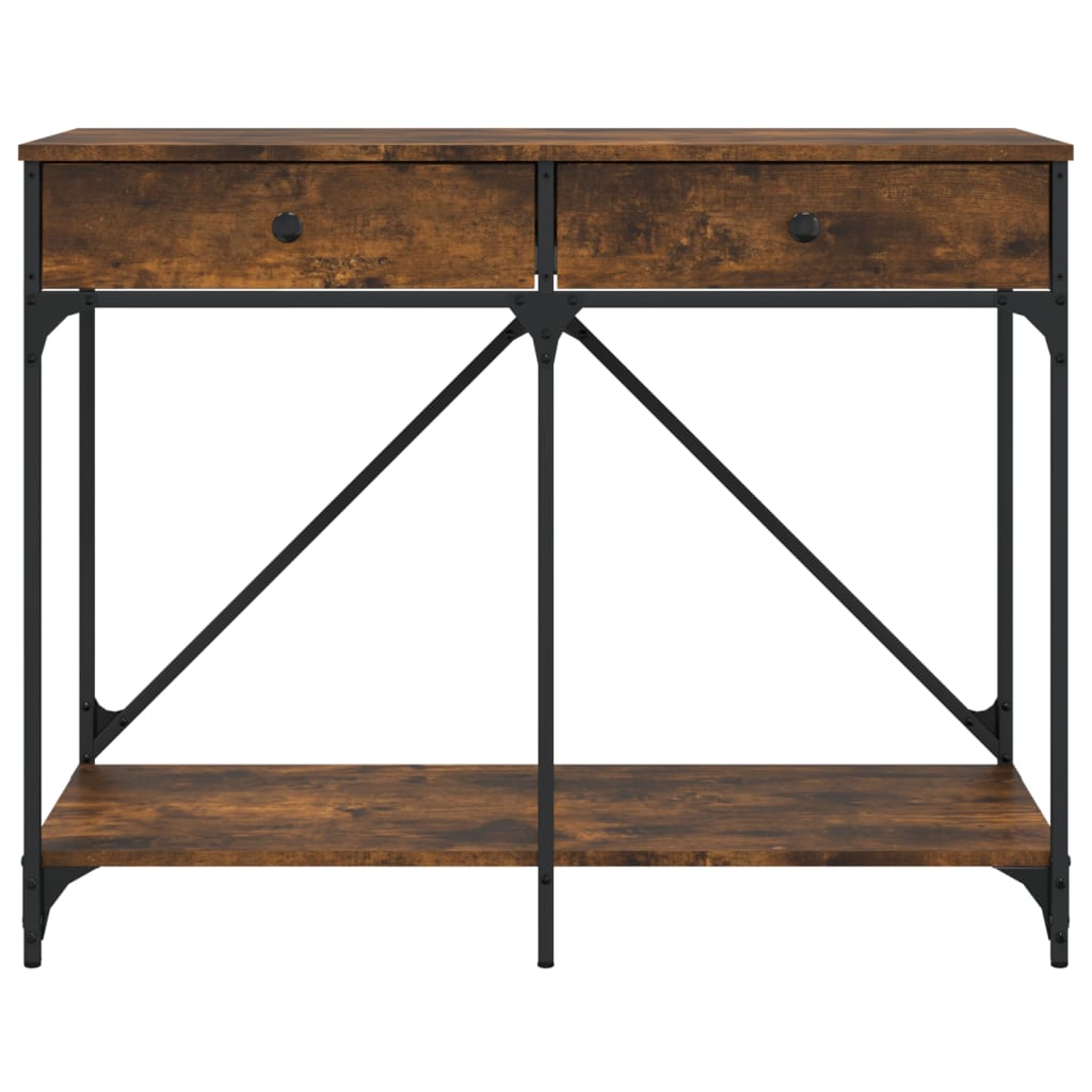füstös tölgy színű szerelt fa tálalóasztal 100 x 39 x 78,5 cm