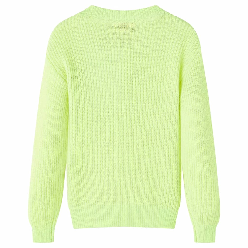 Gyerek pulóver kötött neonsárga 116