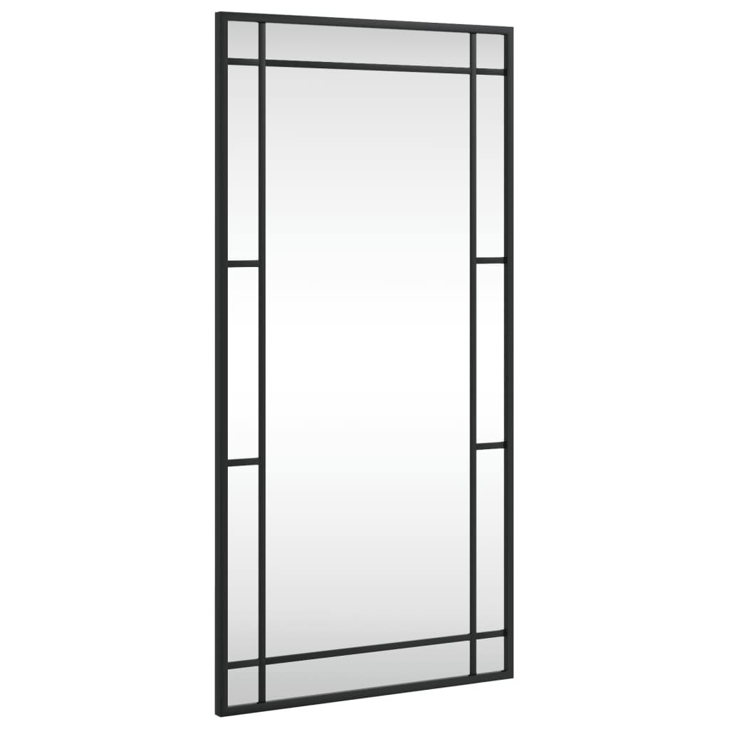 fekete téglalap alakú vas fali tükör 40 x 80 cm