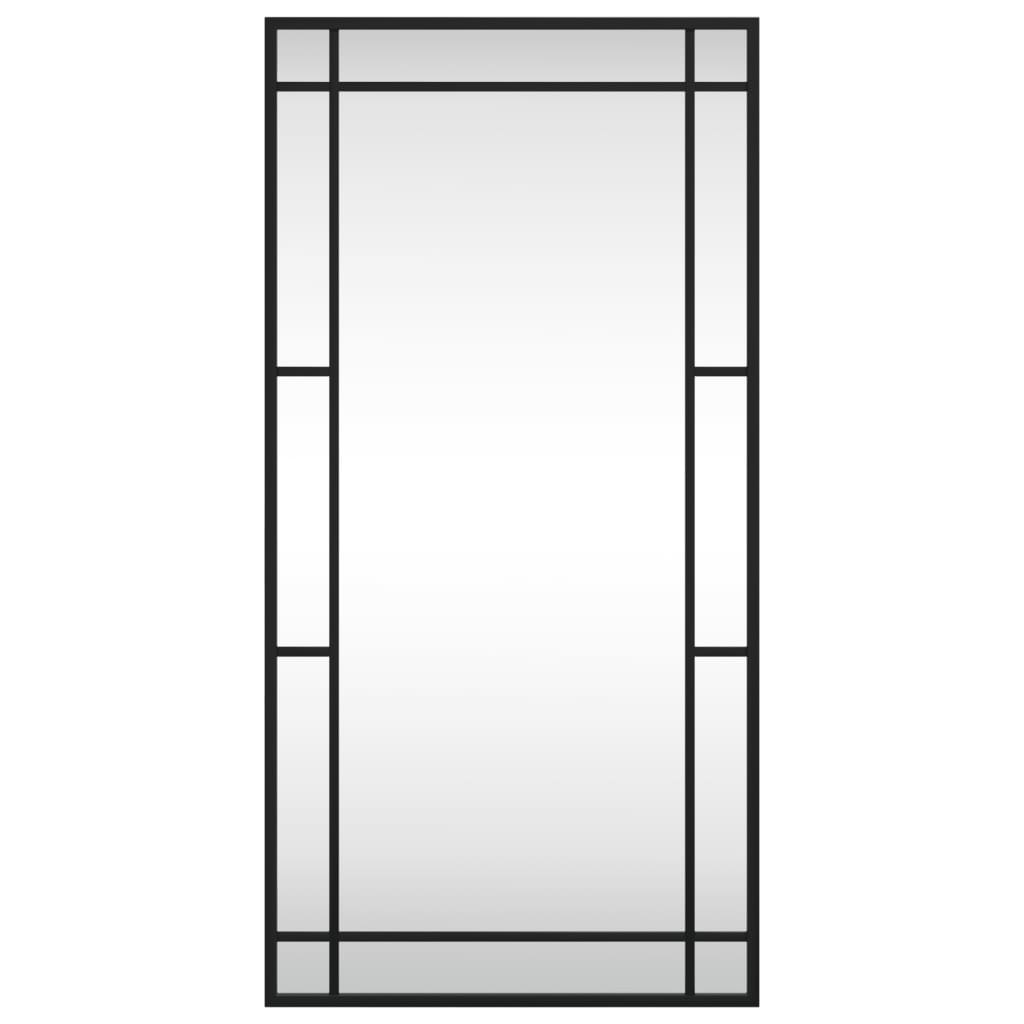 fekete téglalap alakú vas fali tükör 40 x 80 cm