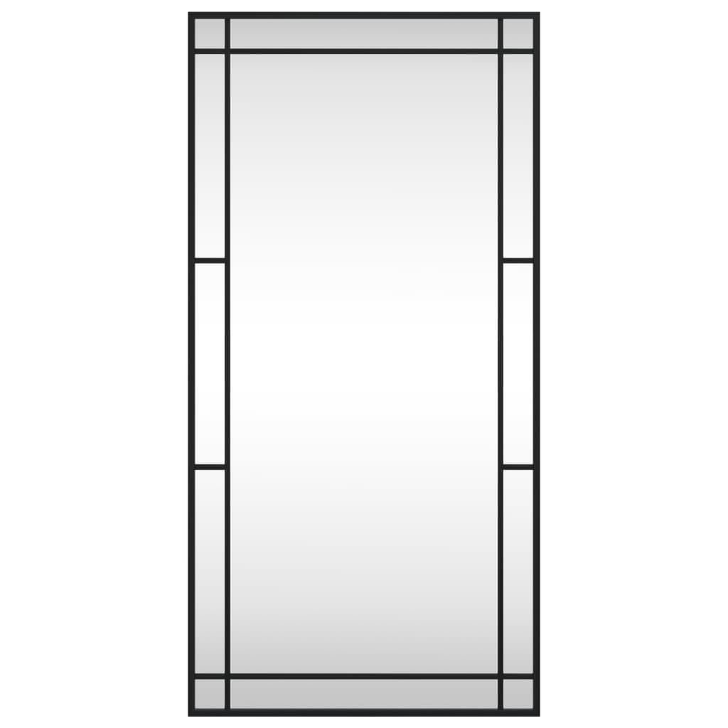 fekete téglalap alakú vas fali tükör 50 x 100 cm