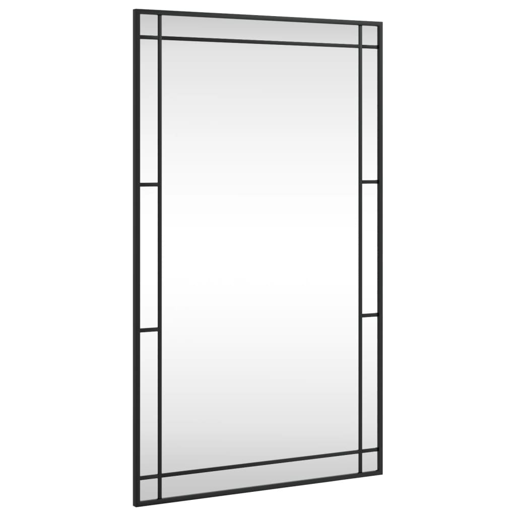 fekete téglalap alakú vas fali tükör 60 x 100 cm