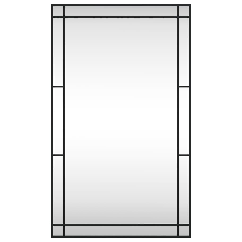 fekete téglalap alakú vas fali tükör 60 x 100 cm