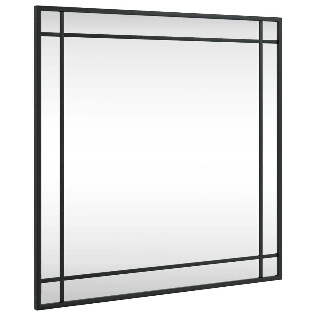 fekete négyzet alakú vas fali tükör 60 x 60 cm