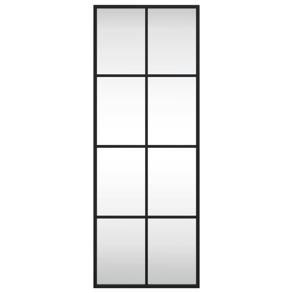 fekete téglalap alakú vas fali tükör 30 x 80 cm