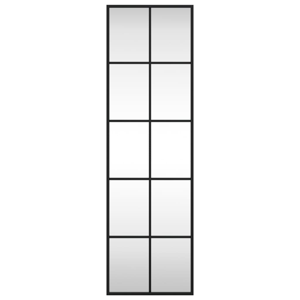 fekete téglalap alakú vas fali tükör 30 x 100 cm
