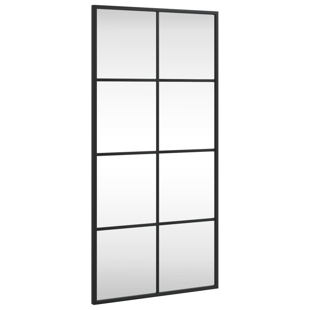 fekete téglalap alakú vas fali tükör 40 x 80 cm