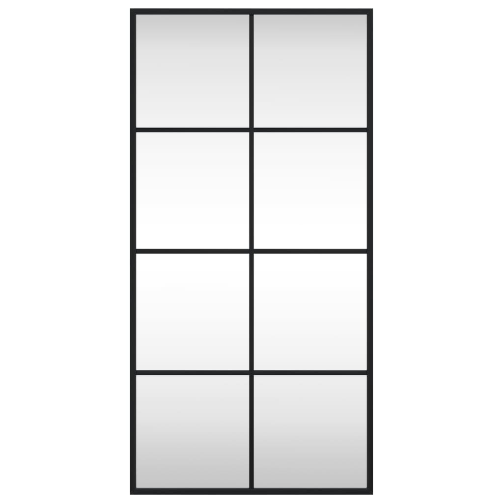 fekete téglalap alakú vas fali tükör 40 x 80 cm