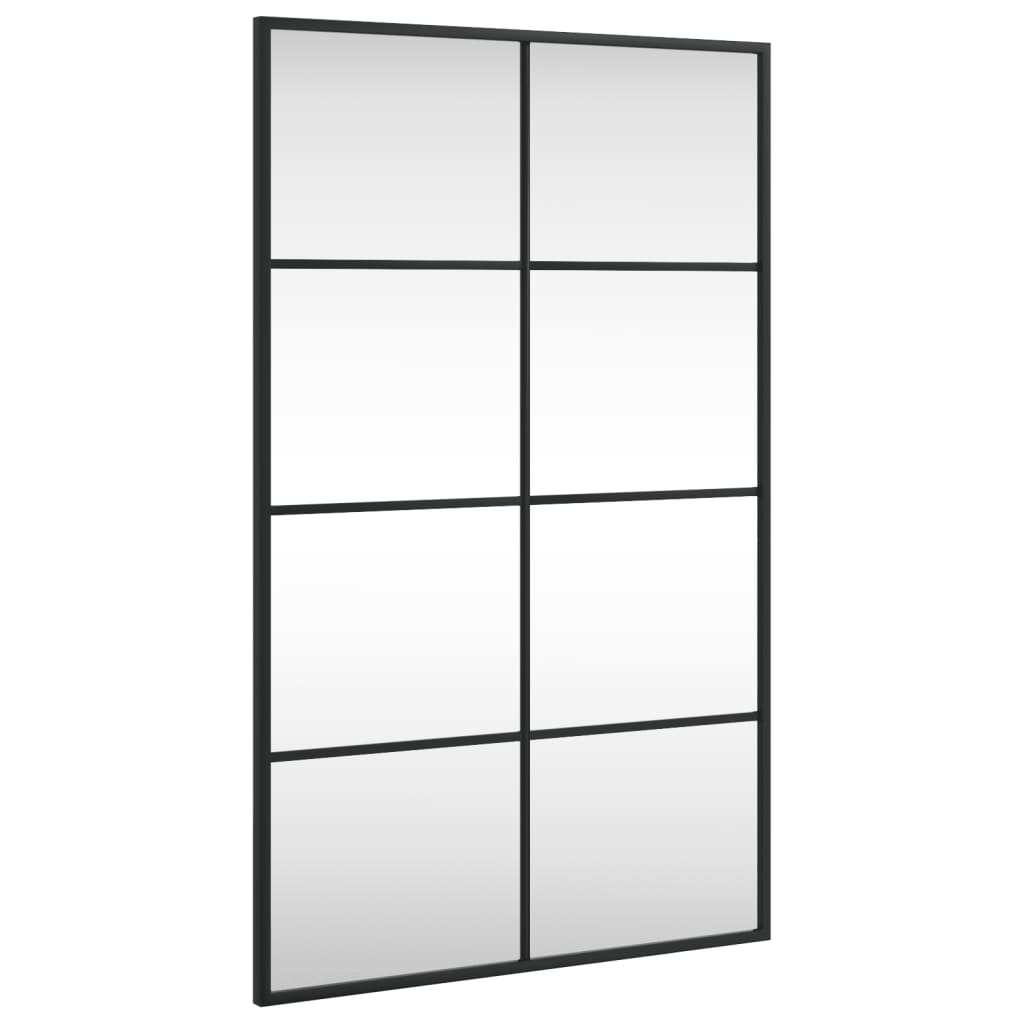fekete téglalap alakú vas fali tükör 50 x 80 cm